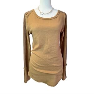 Elegant Tan Long Sleeve Women's Top